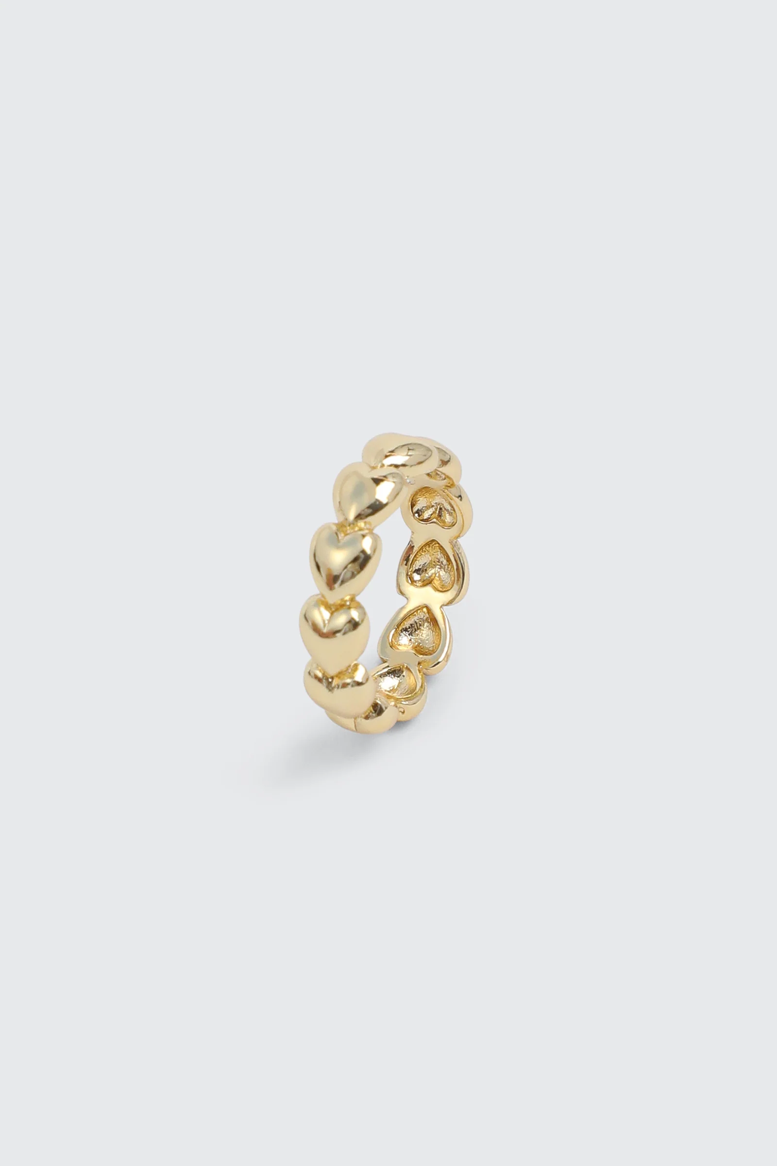 14K Gold Plated All Around Heart Ring - Image 3
