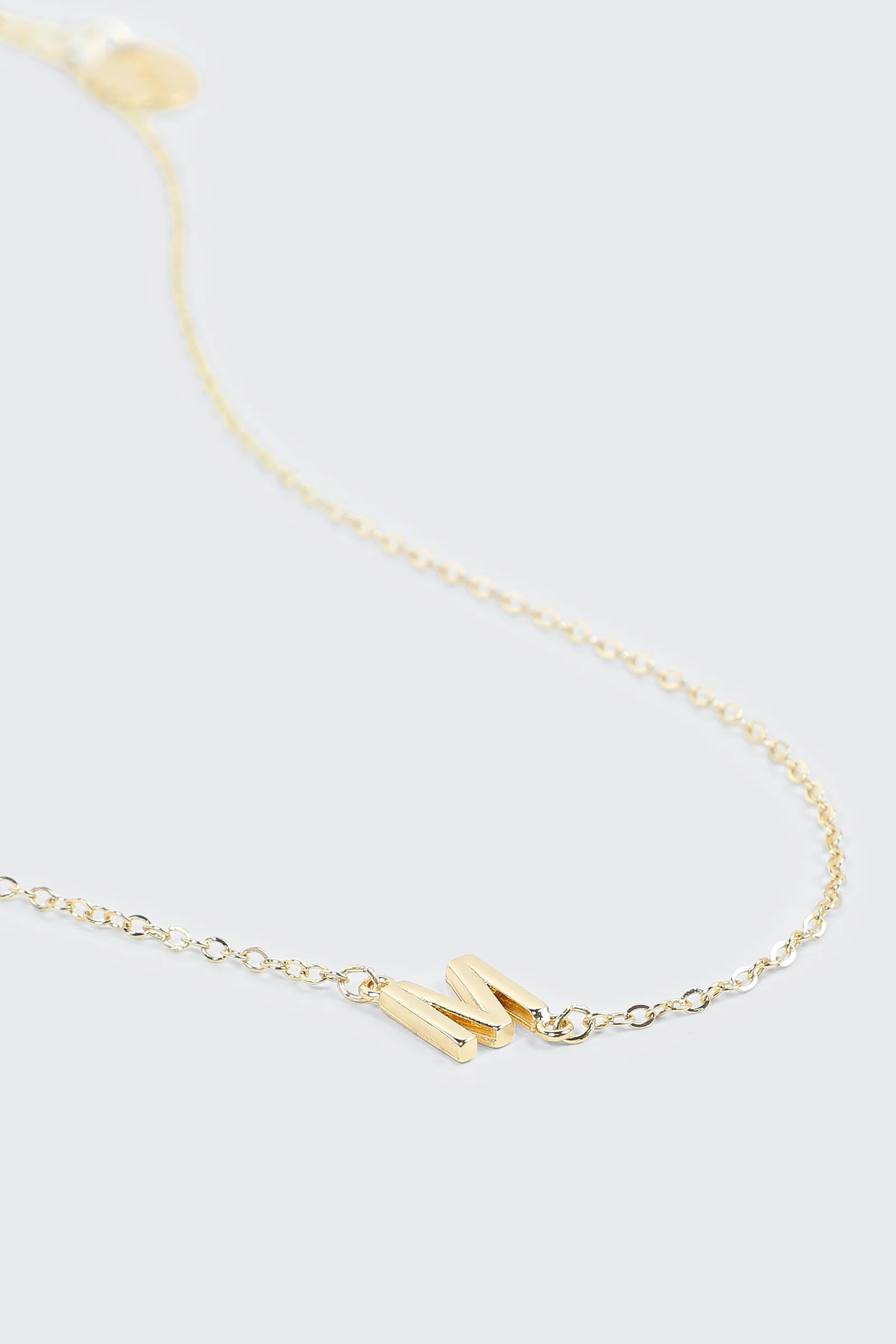 14K Gold Plated Initial M Necklace - Image 3