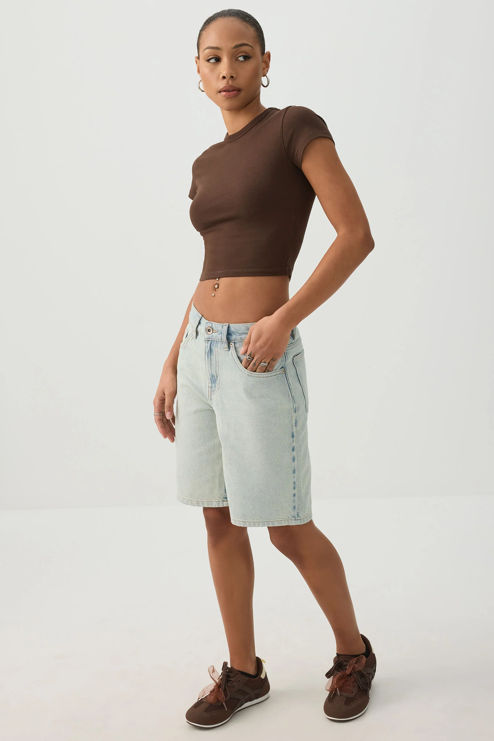 Basic Crop Cap Sleeve T-Shirt - Image 3