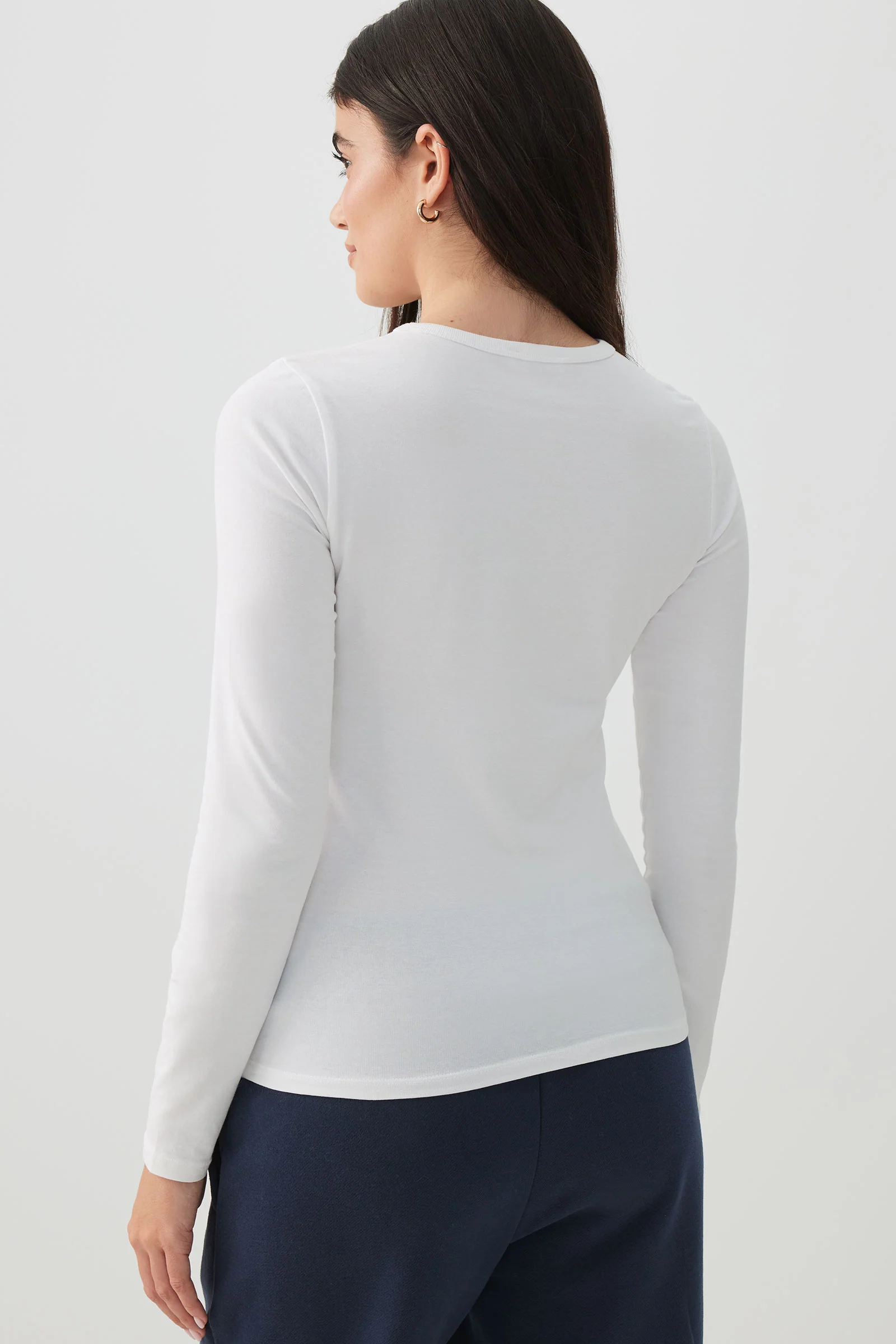 Basic Fitted Long Sleeve T-Shirt - Image 4