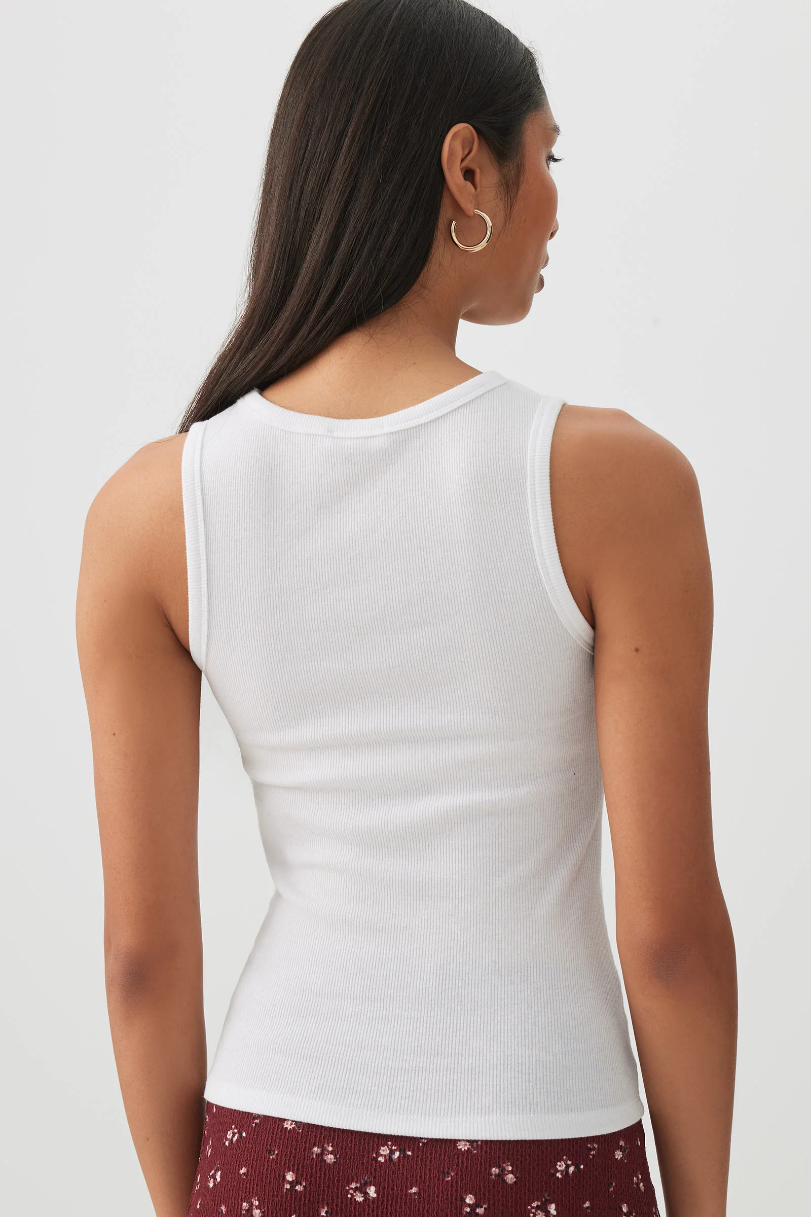 Basic Rib High Neck Tank Top - Image 4
