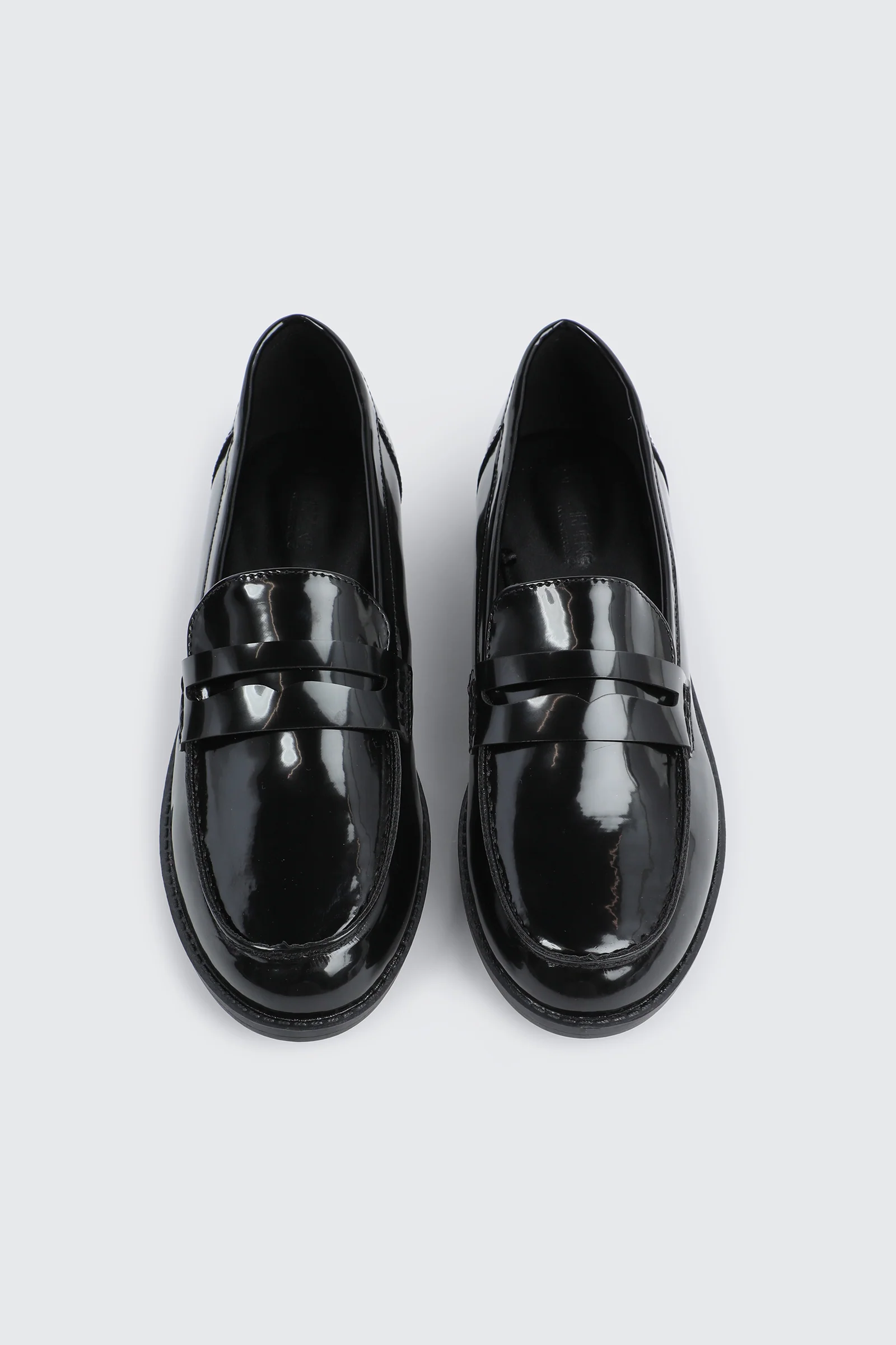 Black Faux Leather Loafers - Image 4