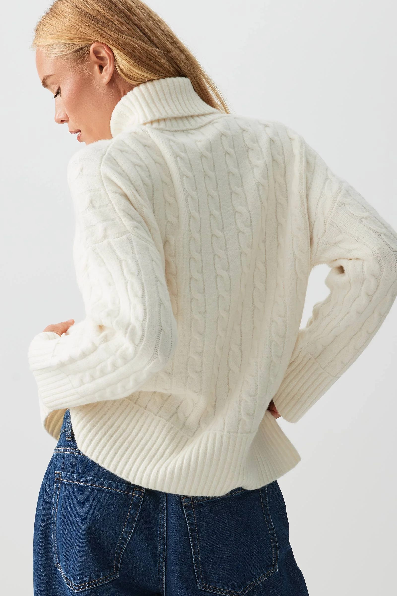 Cable Knit Turtleneck Sweater - Image 4