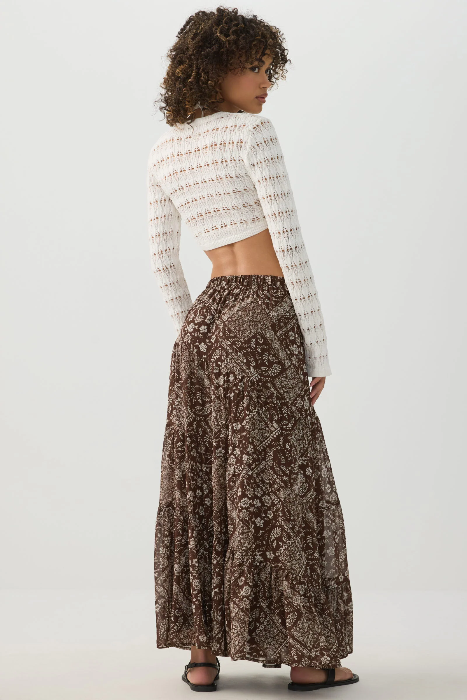 Chiffon Tiered Maxi Skirt - Image 4