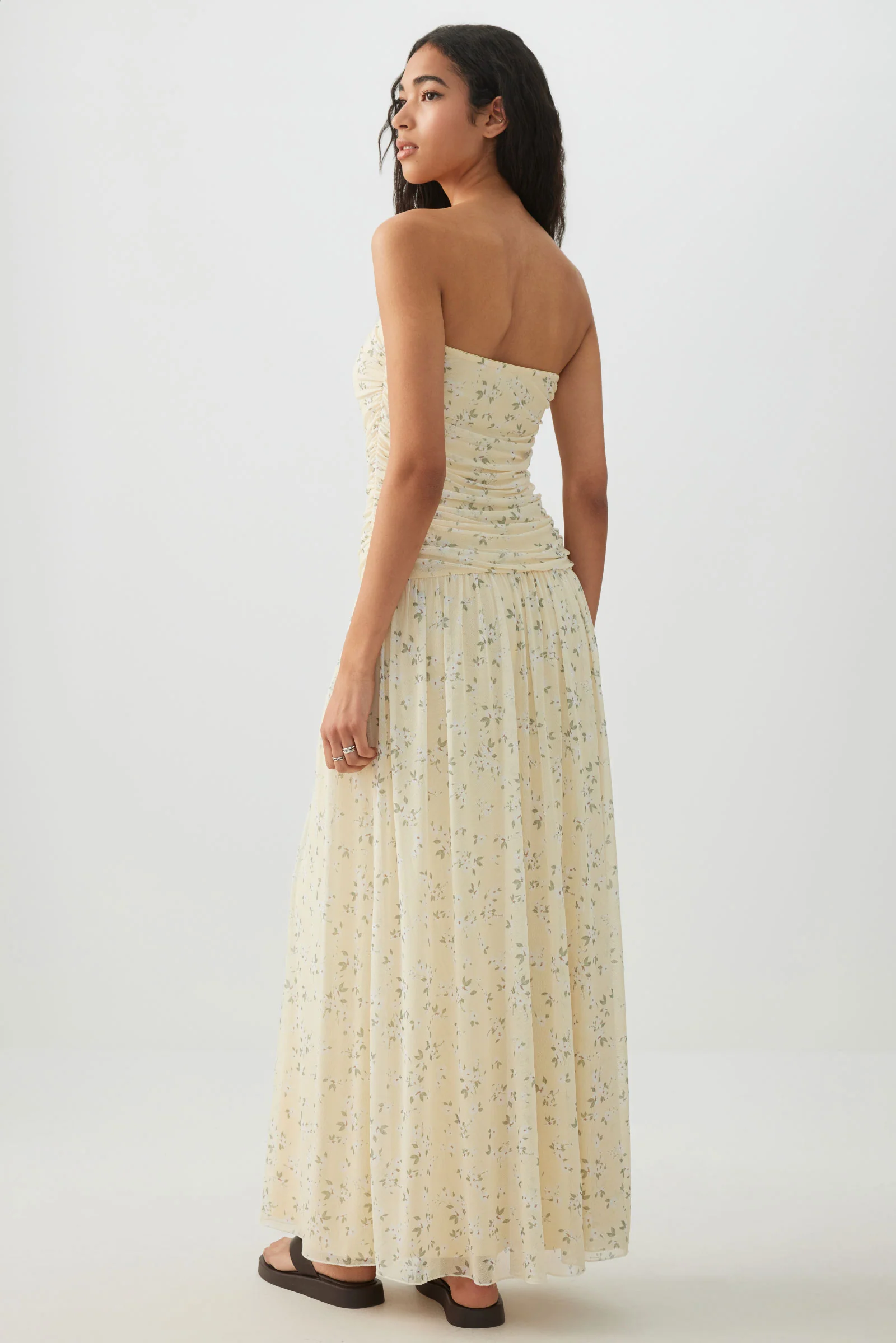 Dropped Waist Mesh Tube Dress - Image 4