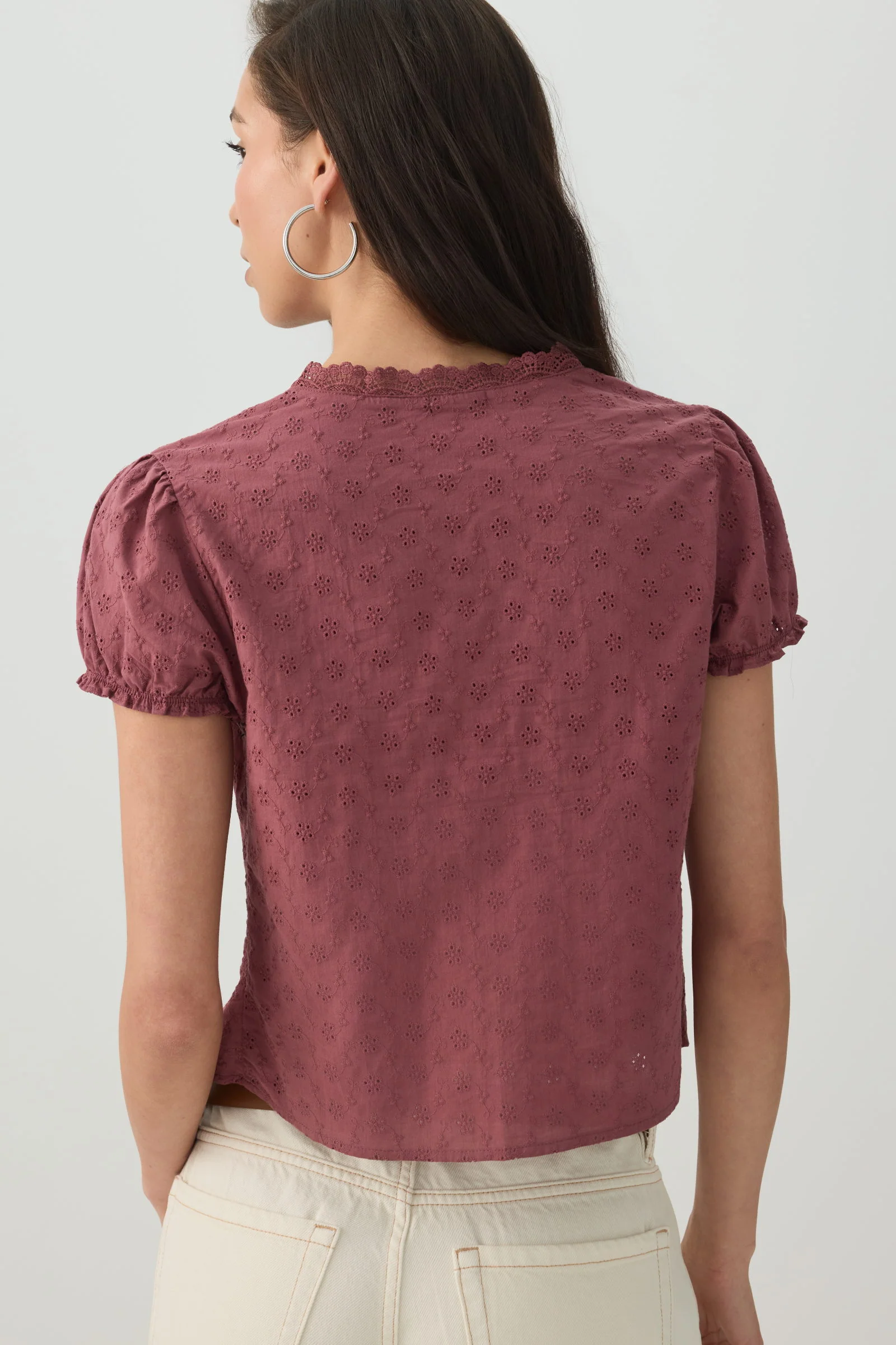 Eyelet Tie Front Top - Image 4