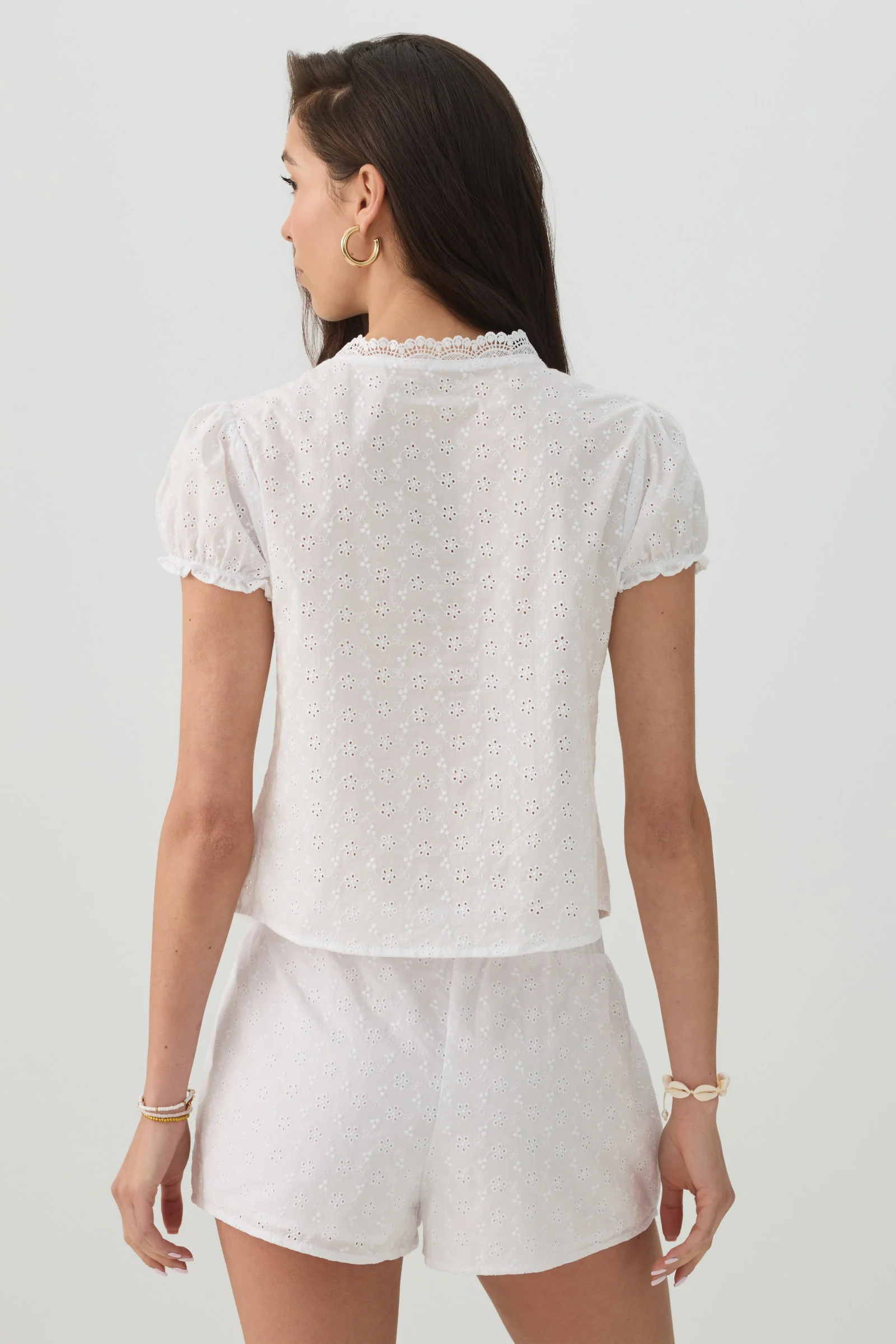 Eyelet Tie Front Top - Image 4
