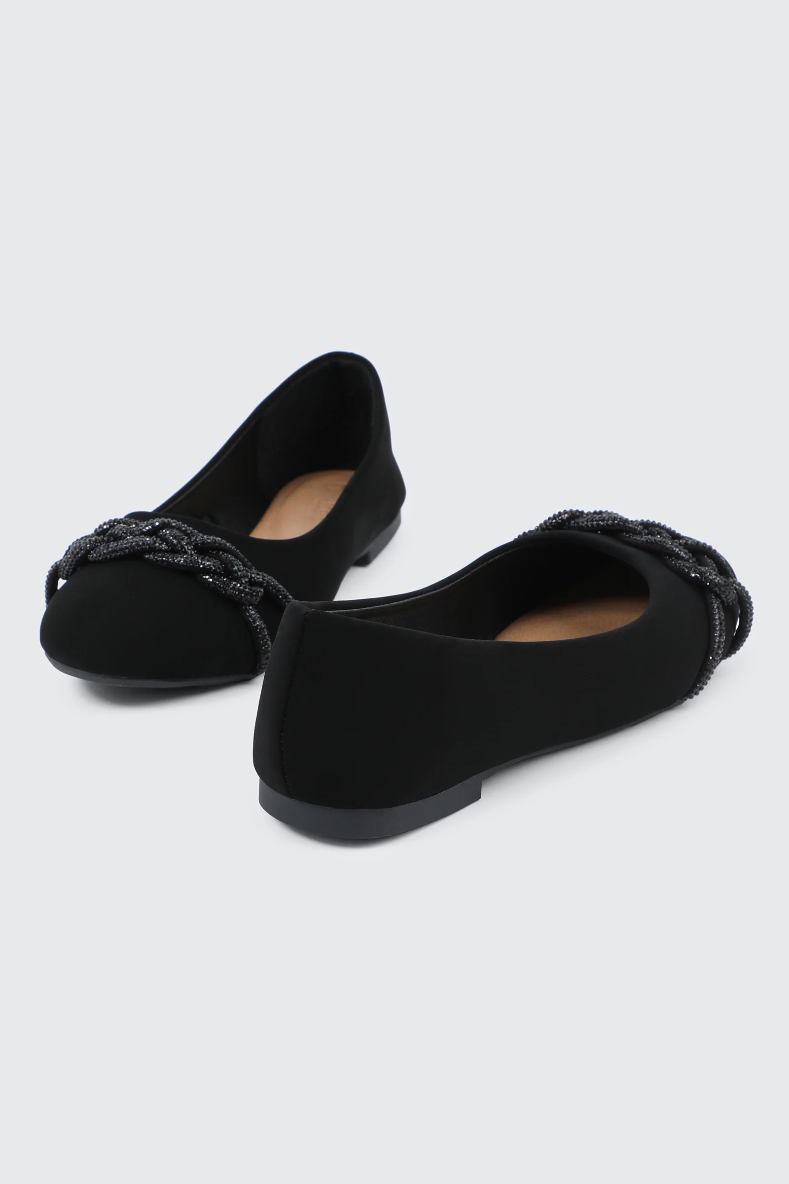 Faux Suede Ballet Flats with Braided Detail - Image 3