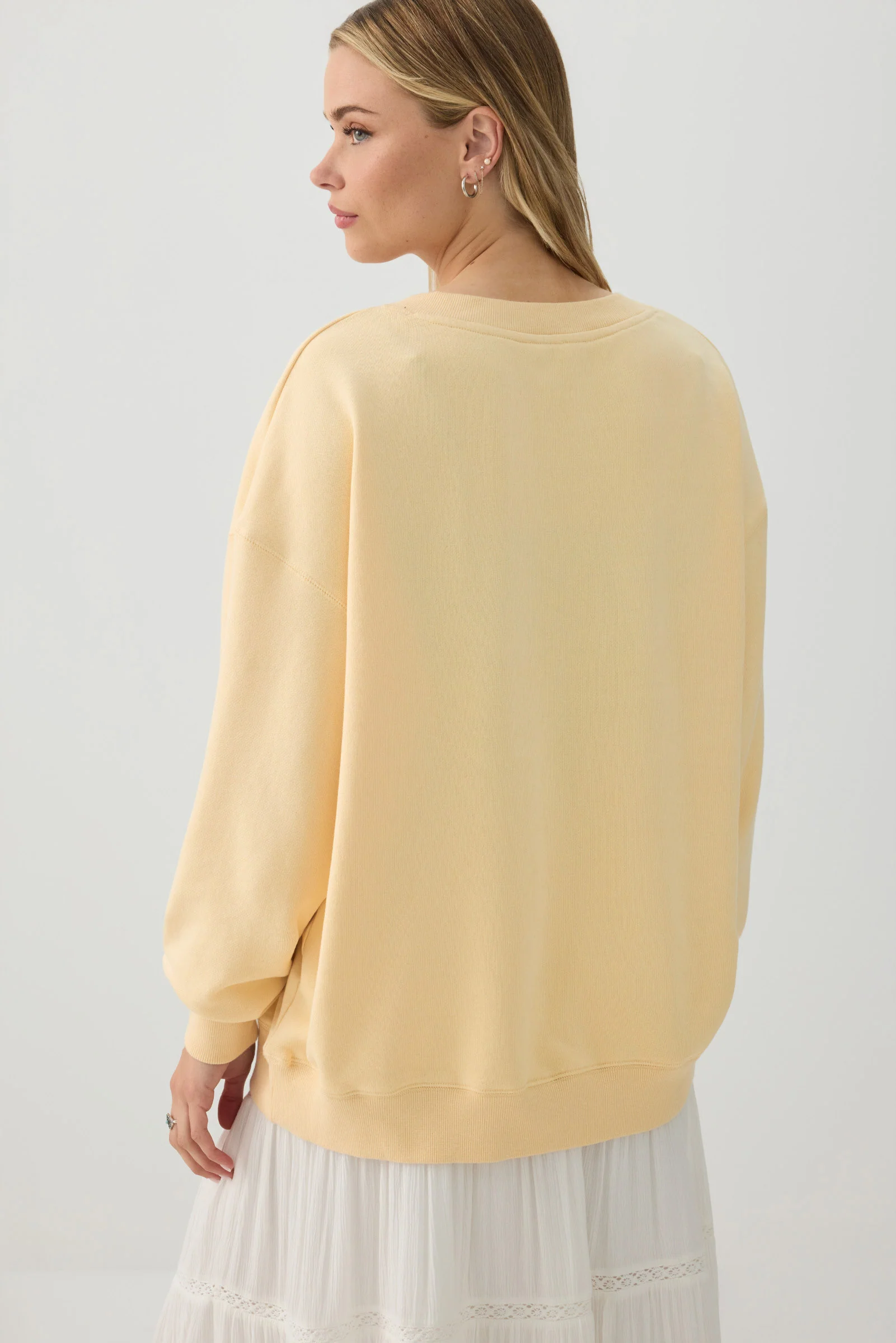 French Terry Oversized V-Neck Sweatshirt - Image 4