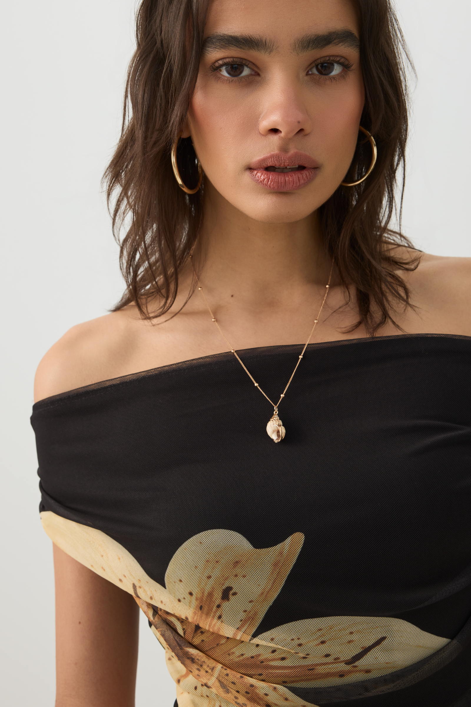 Mesh Off Shoulder Top - Image 3