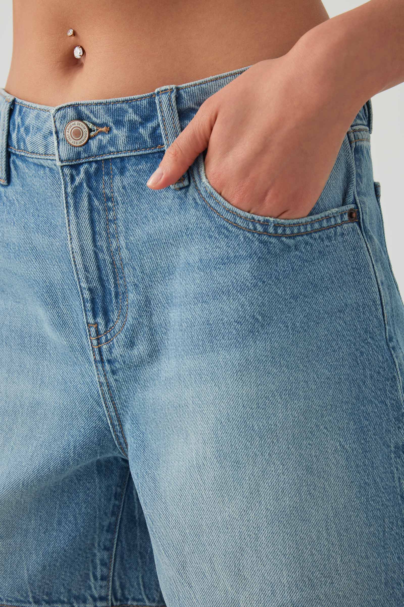 Mid Rise Denim Relaxed Bermuda Shorts - Image 4