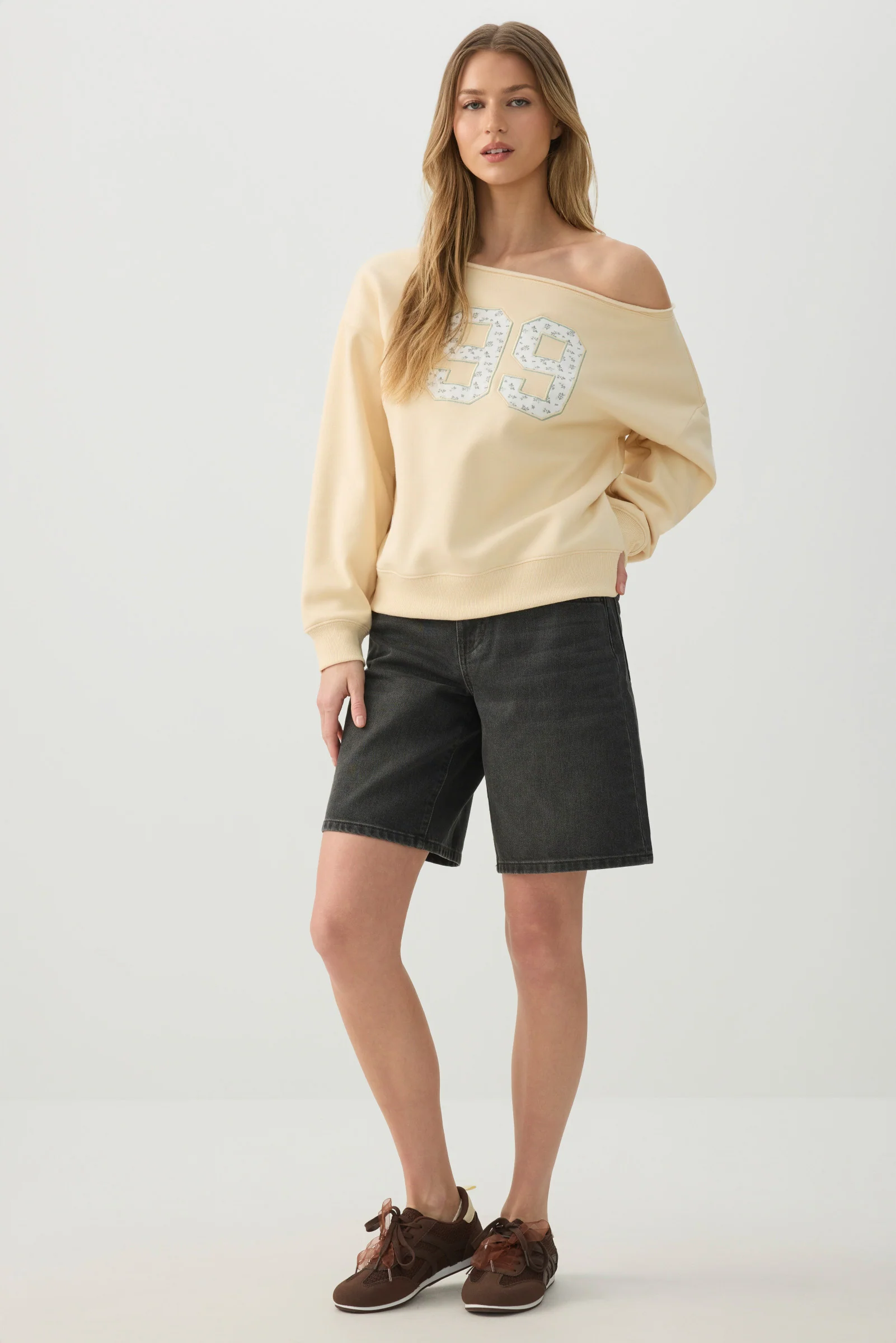 Off Shoulder Sweatshirt - Image 3