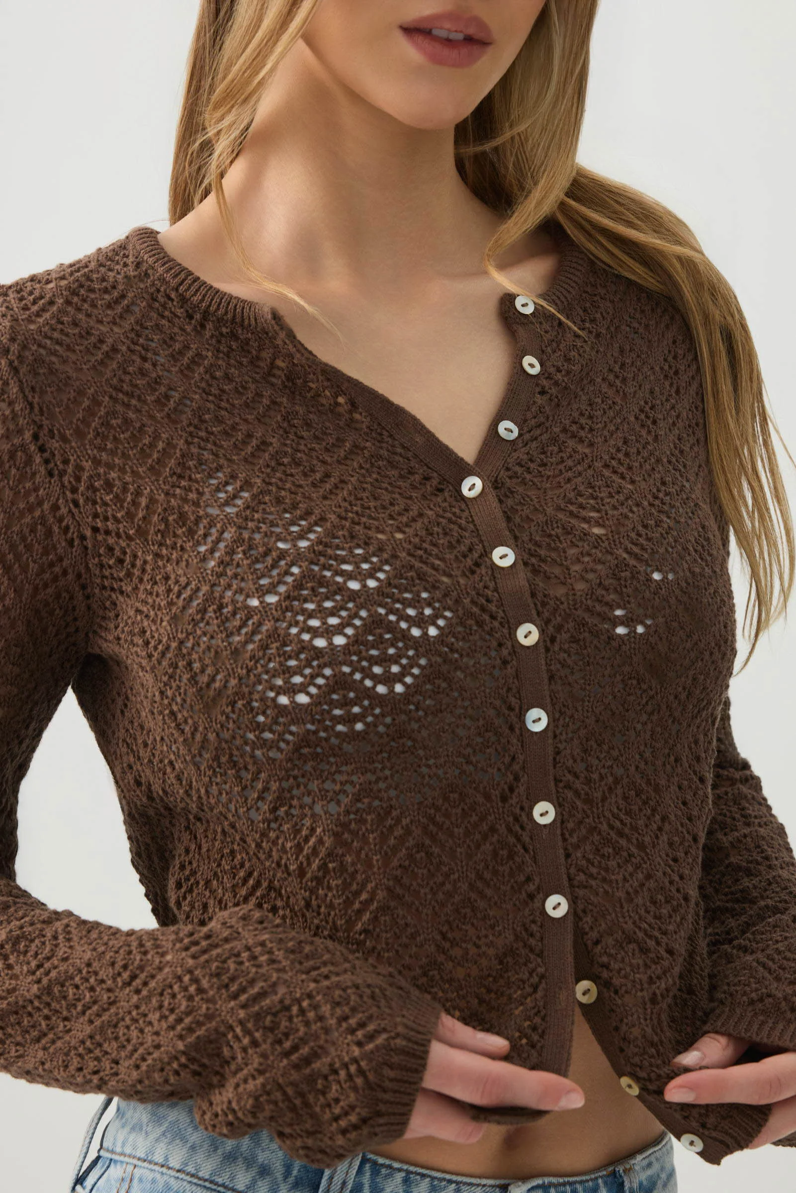 Open Stitch Cardigan - Image 3