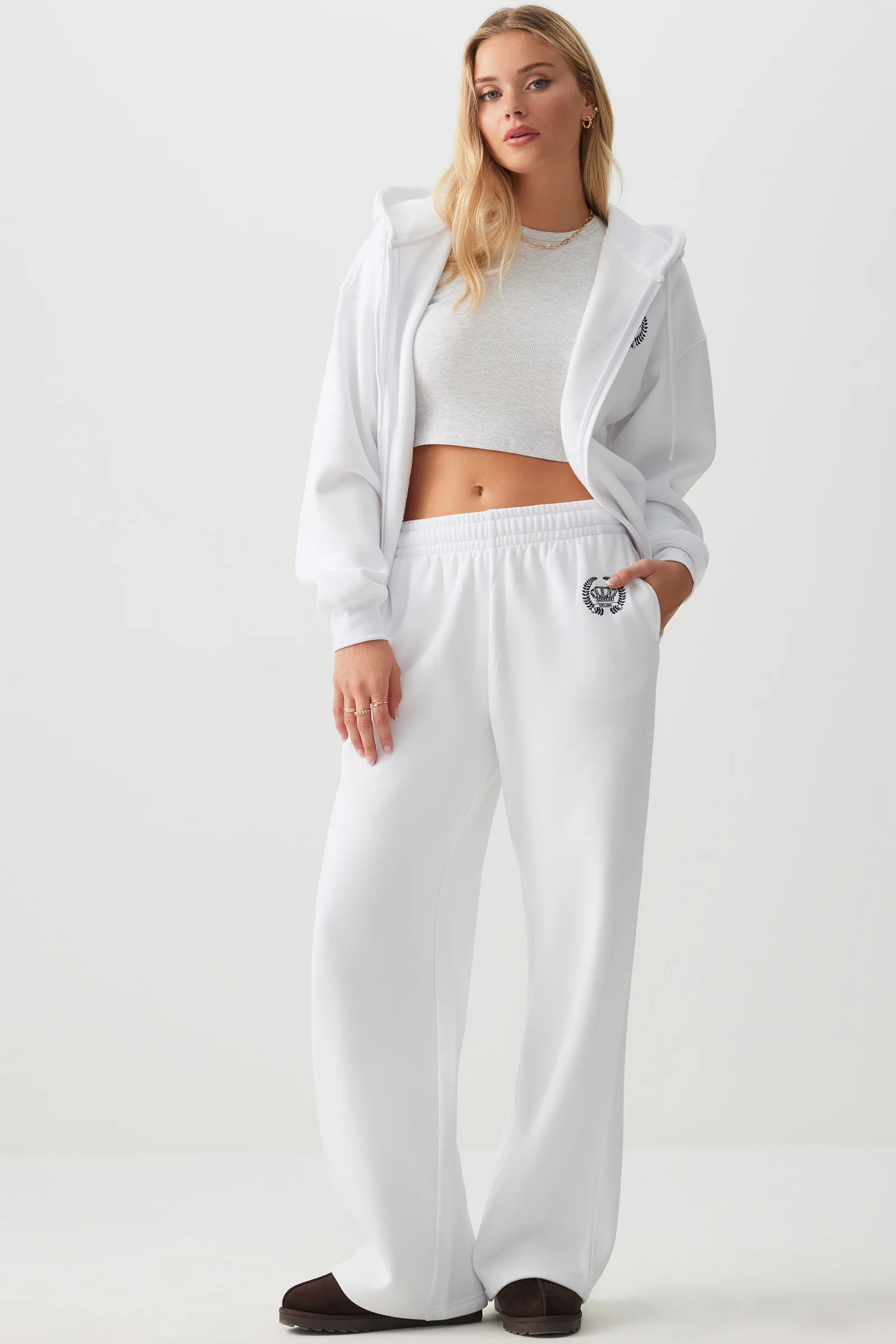 Oversized Zip Up Hoodie with Embroidery - Image 3