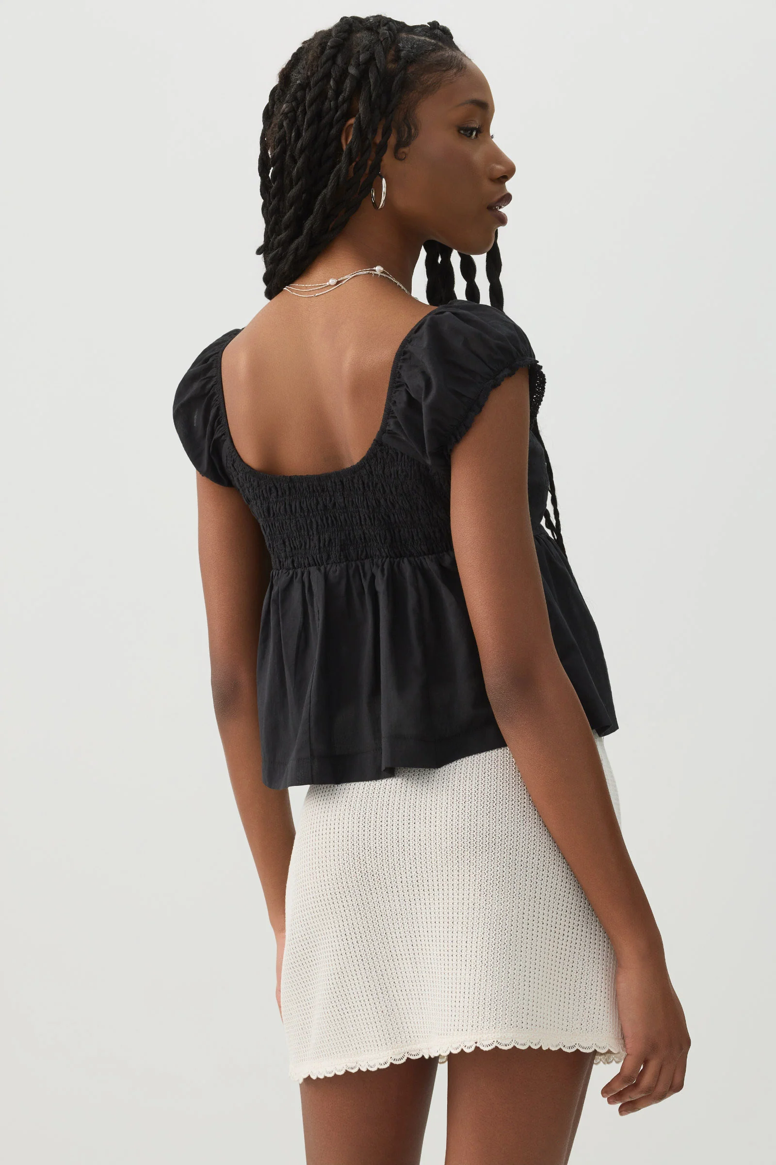 Plunge Neck Flowy Blouse - Image 4
