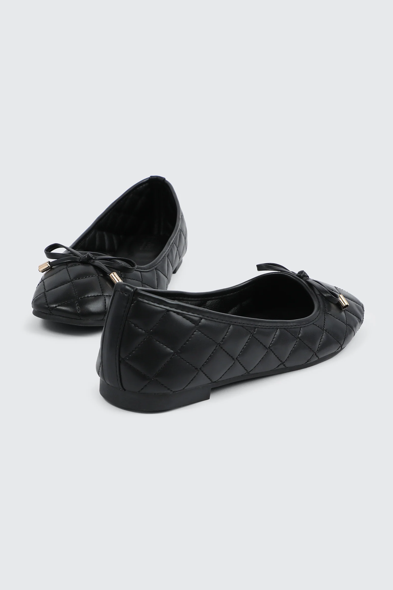 Quilted Square Toe Ballet Flats - Image 3