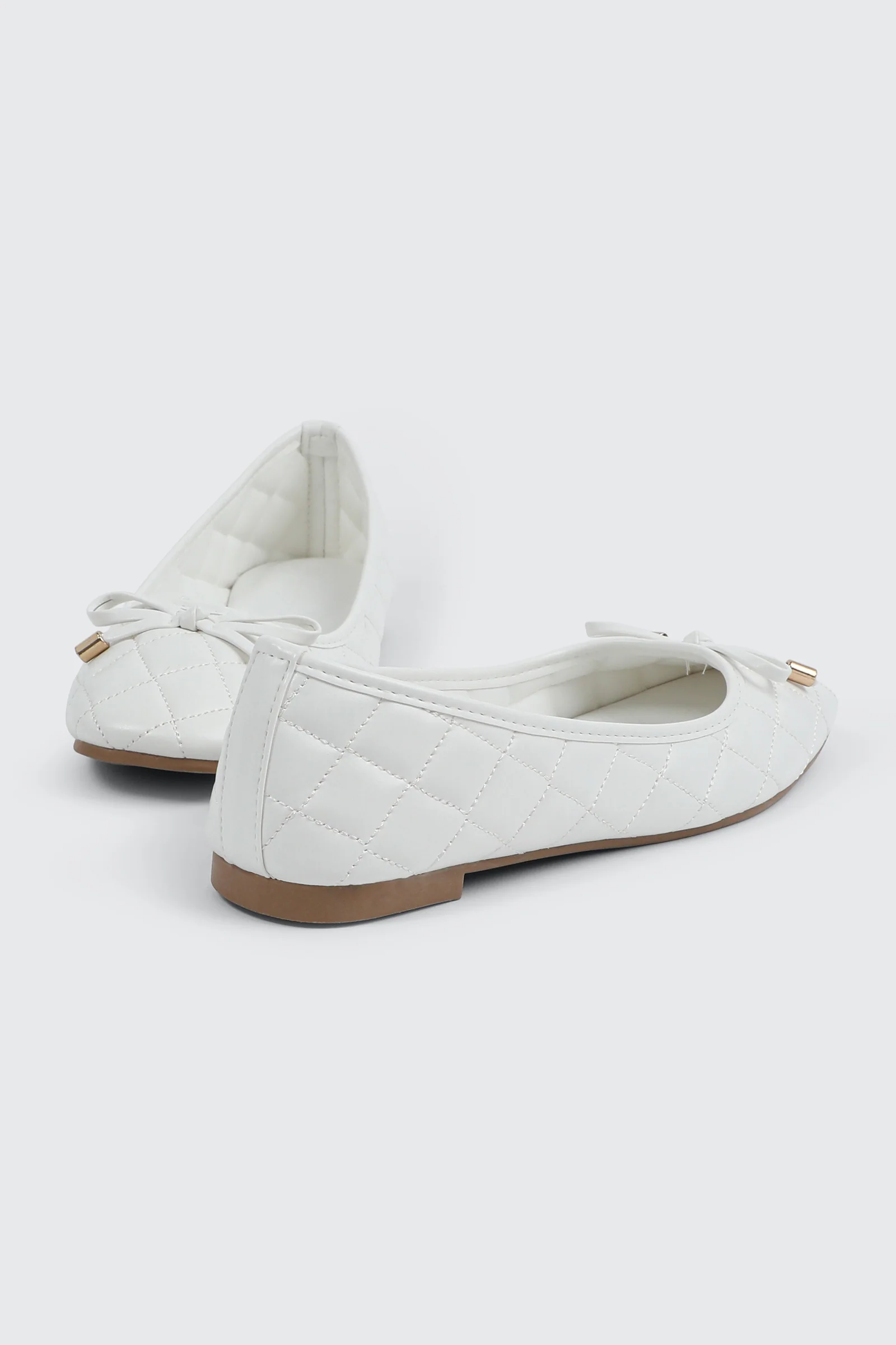 Quilted Square Toe Ballet Flats - Image 3