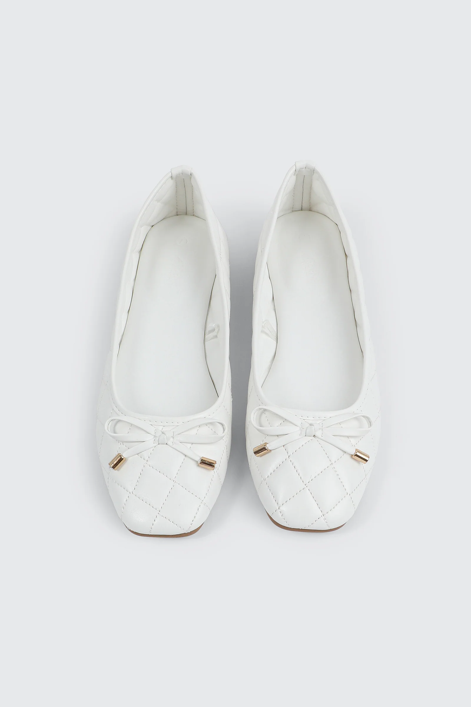 Quilted Square Toe Ballet Flats - Image 4