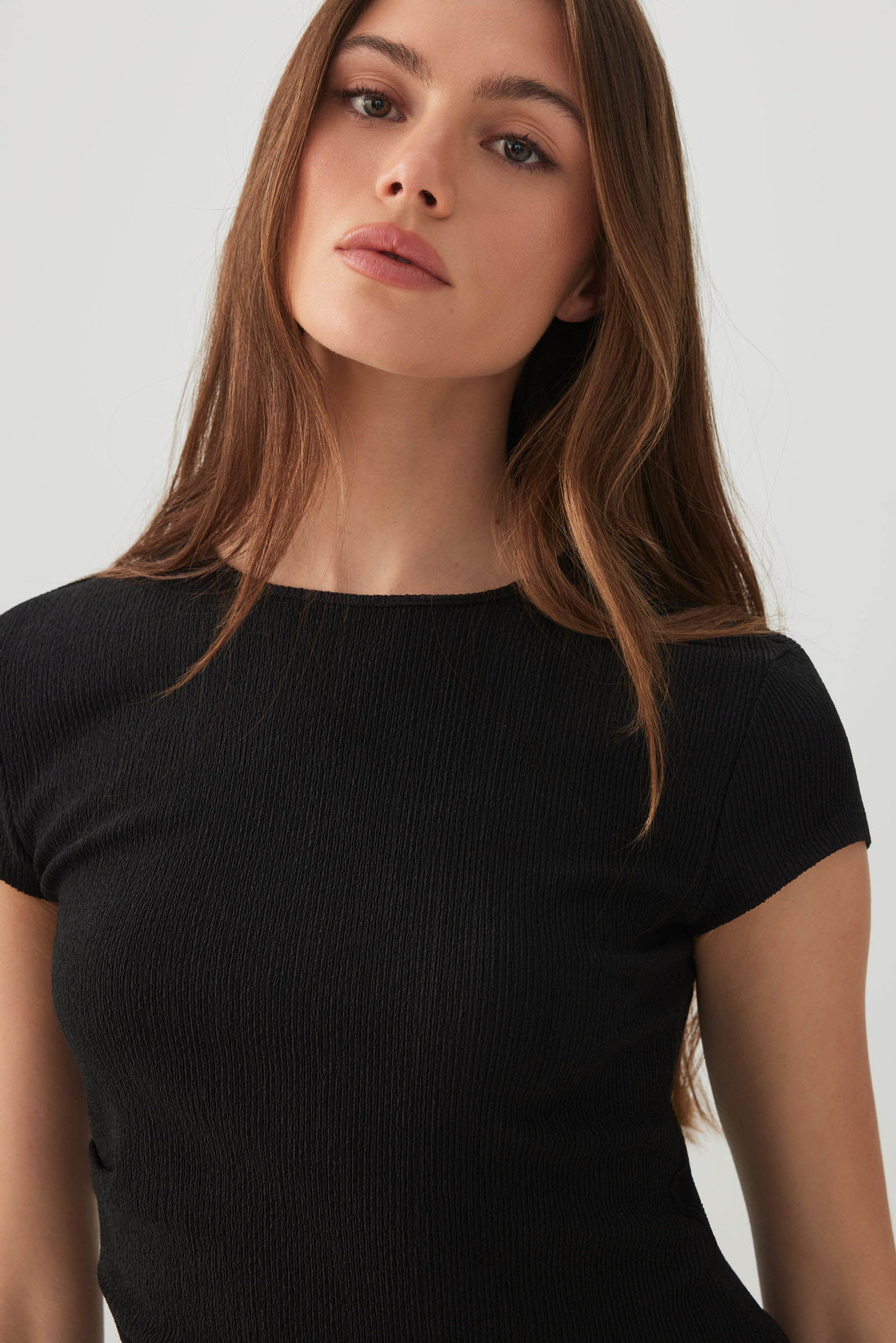 Ribbed Knit Cropped Top - Image 3