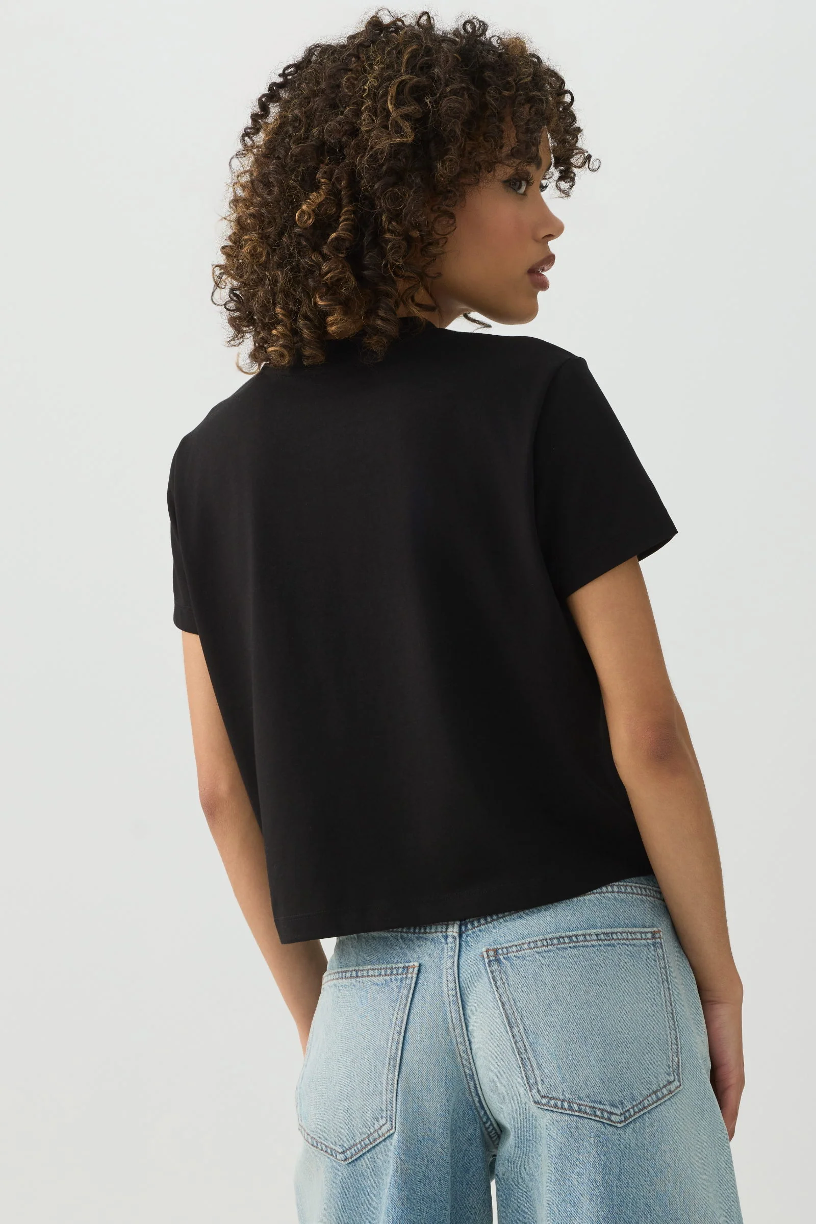 Short Length V-Neck Short Sleeve T-Shirt - Image 4