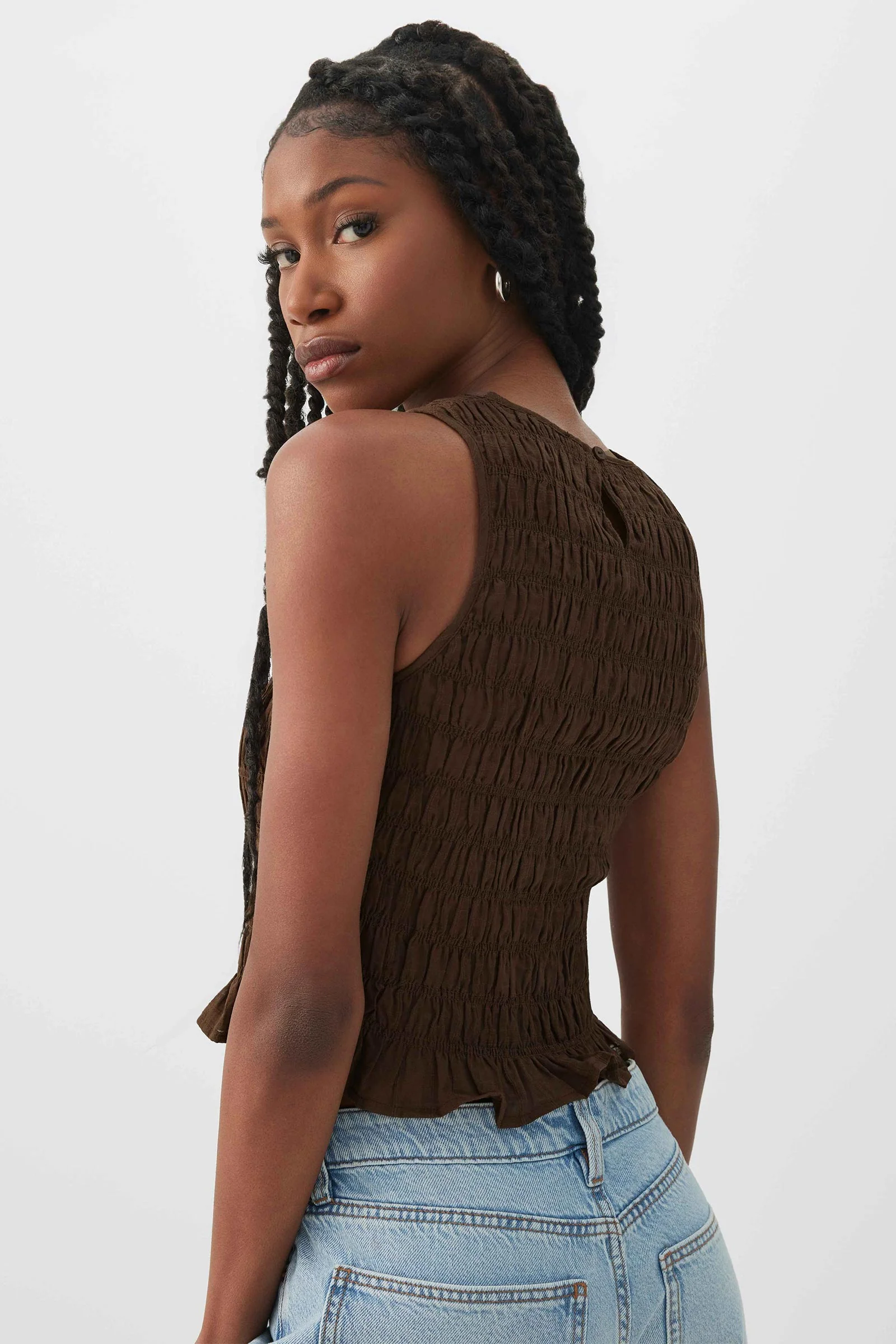 Smocked Crop Tank Top - Image 4