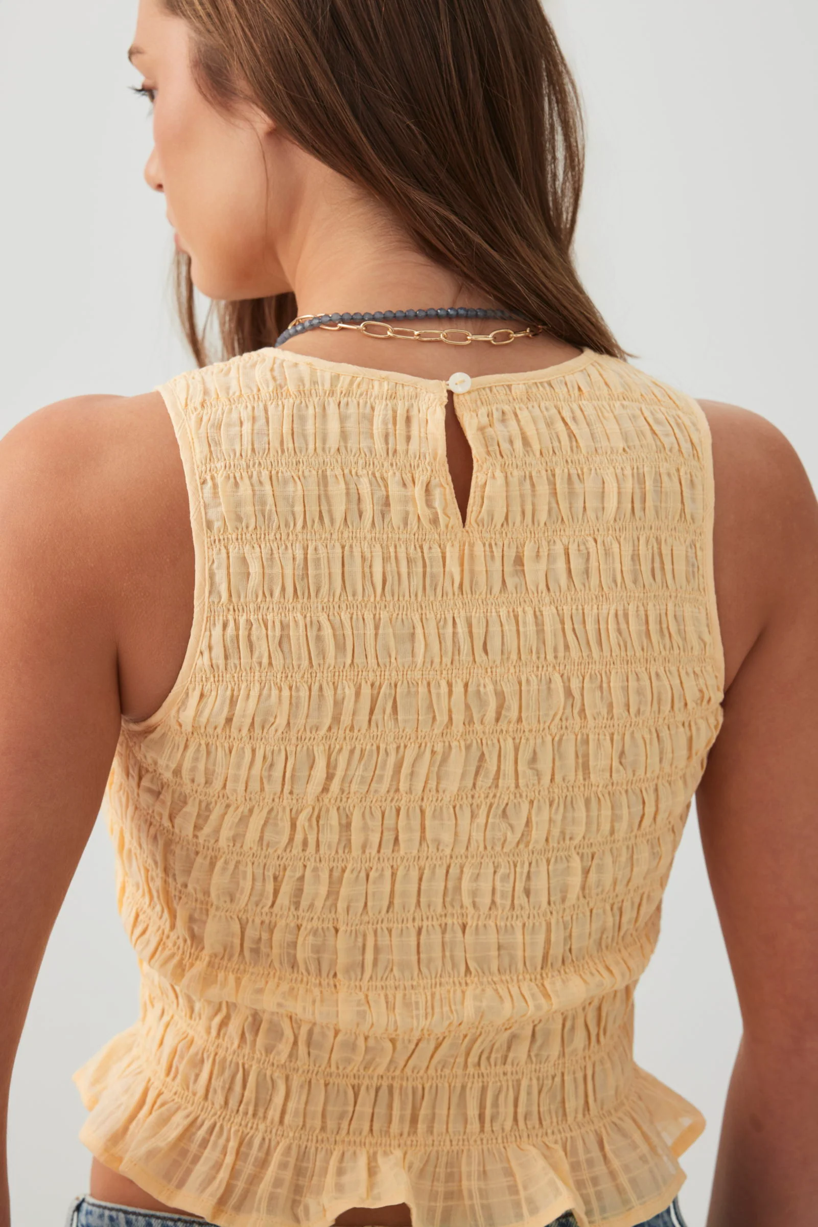 Smocked Crop Tank Top - Image 4