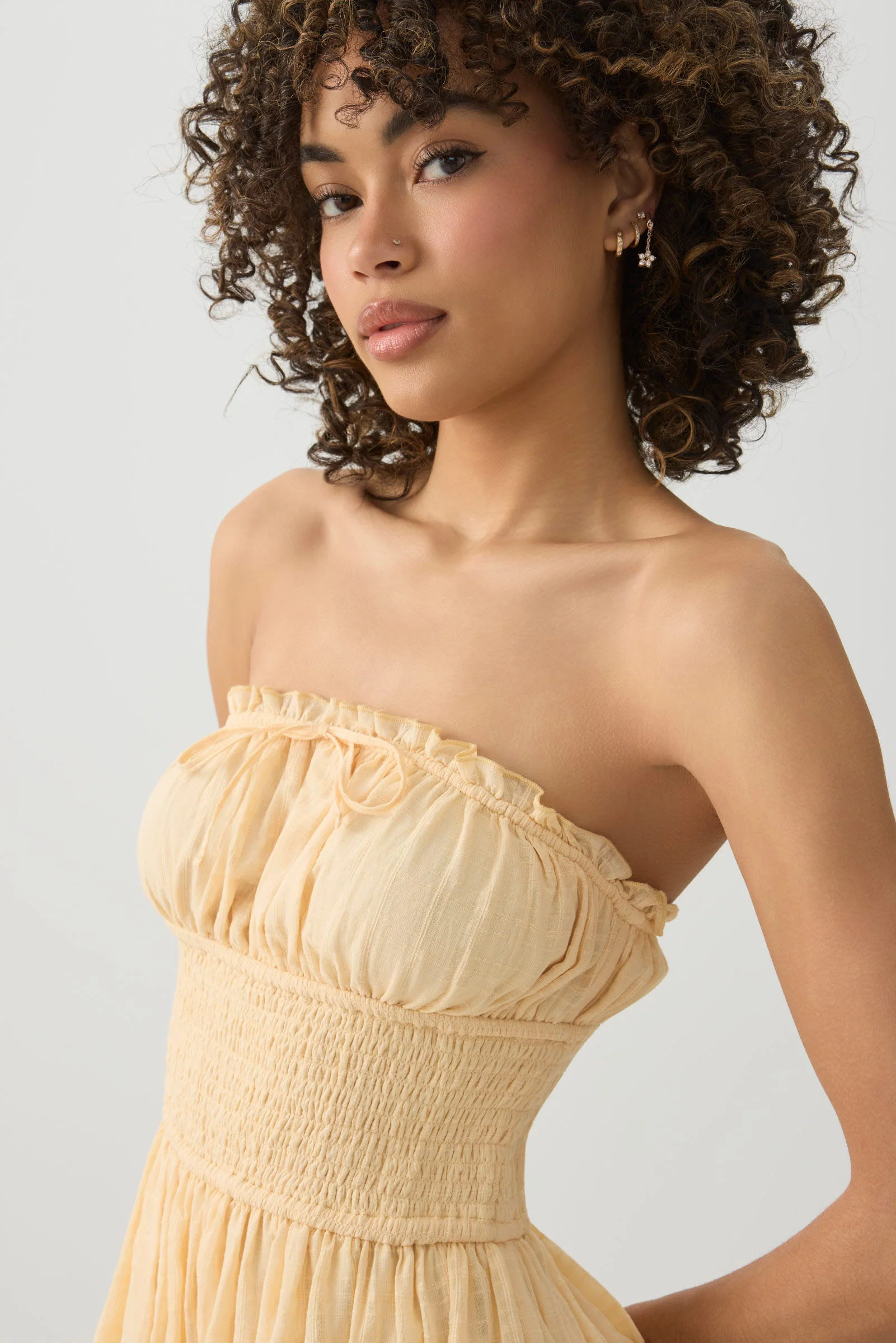 Smocked Strapless Mini Dress - Image 3