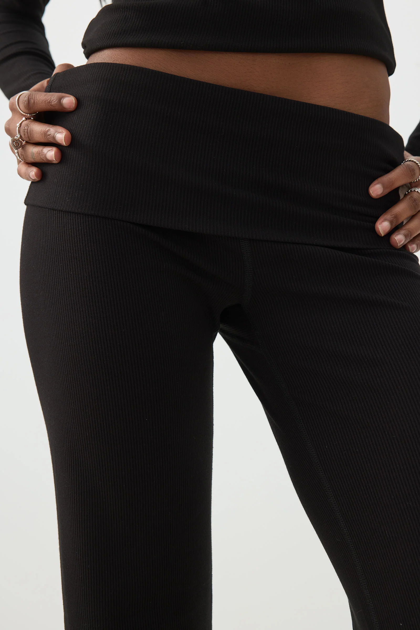 Stretch Rib Flare Leggings - Image 3