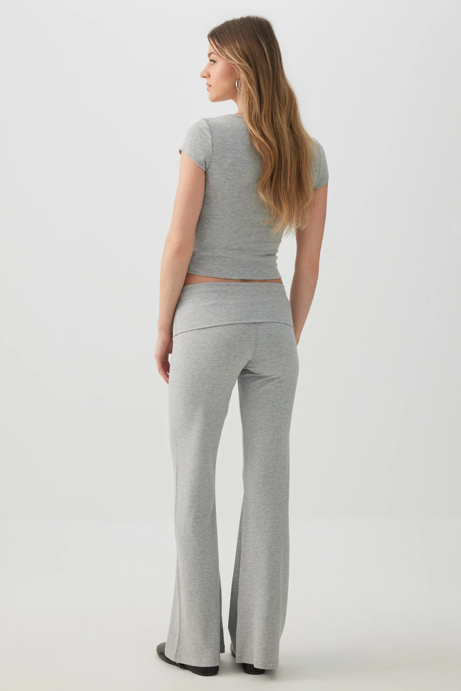 Stretch Rib Flare Leggings - Image 4