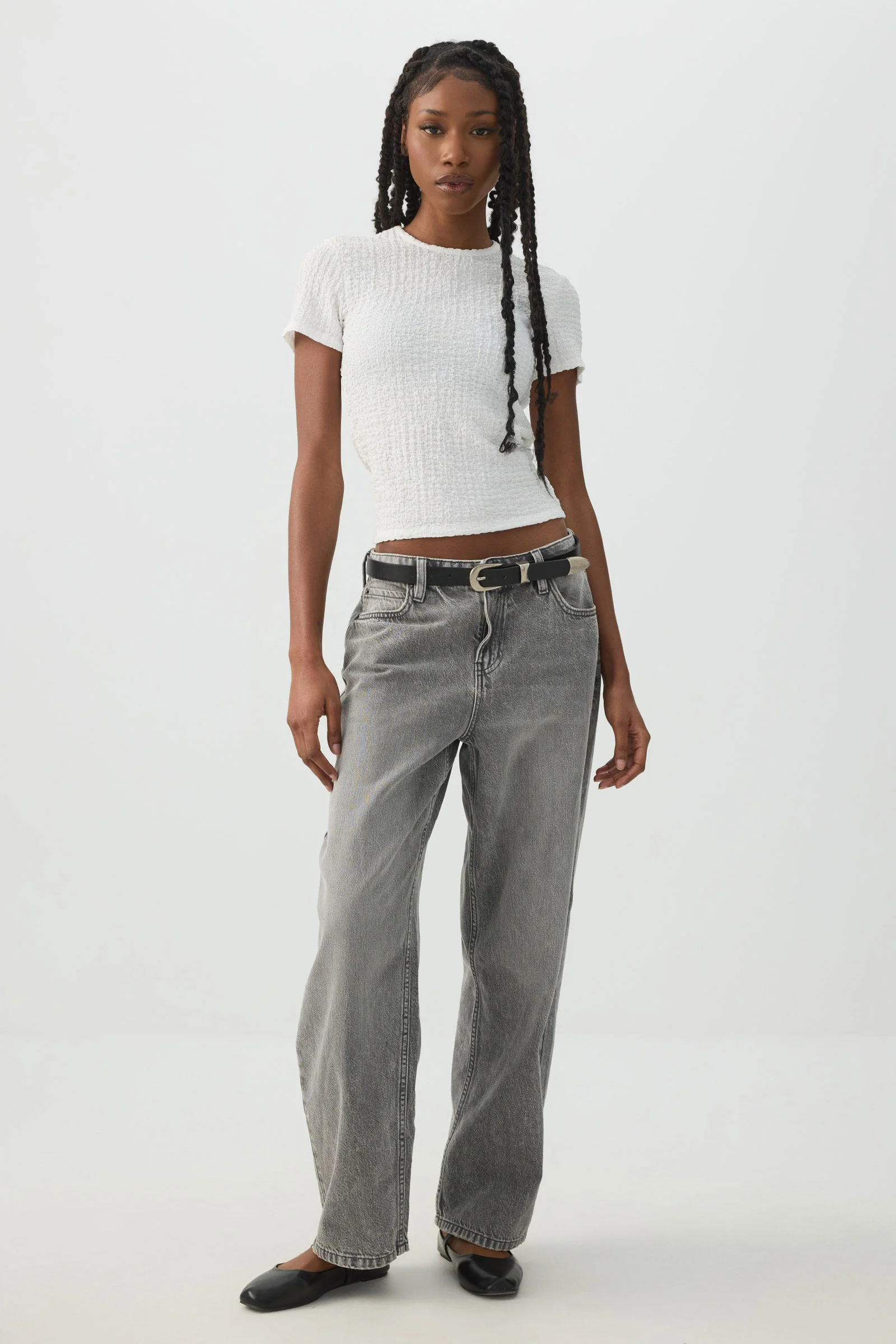 Textured Knit Short Sleeve T-Shirt - Image 3