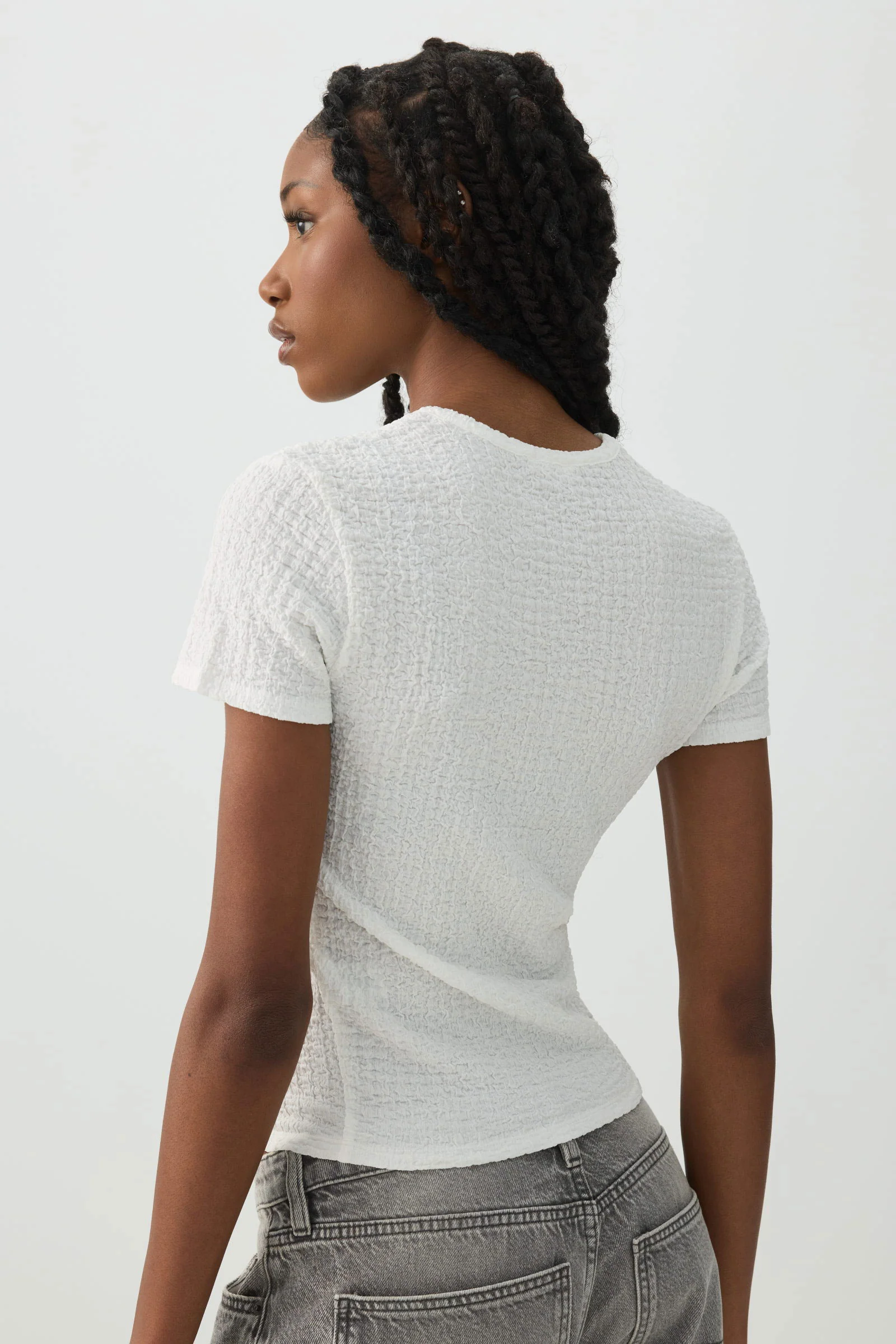 Textured Knit Short Sleeve T-Shirt - Image 4