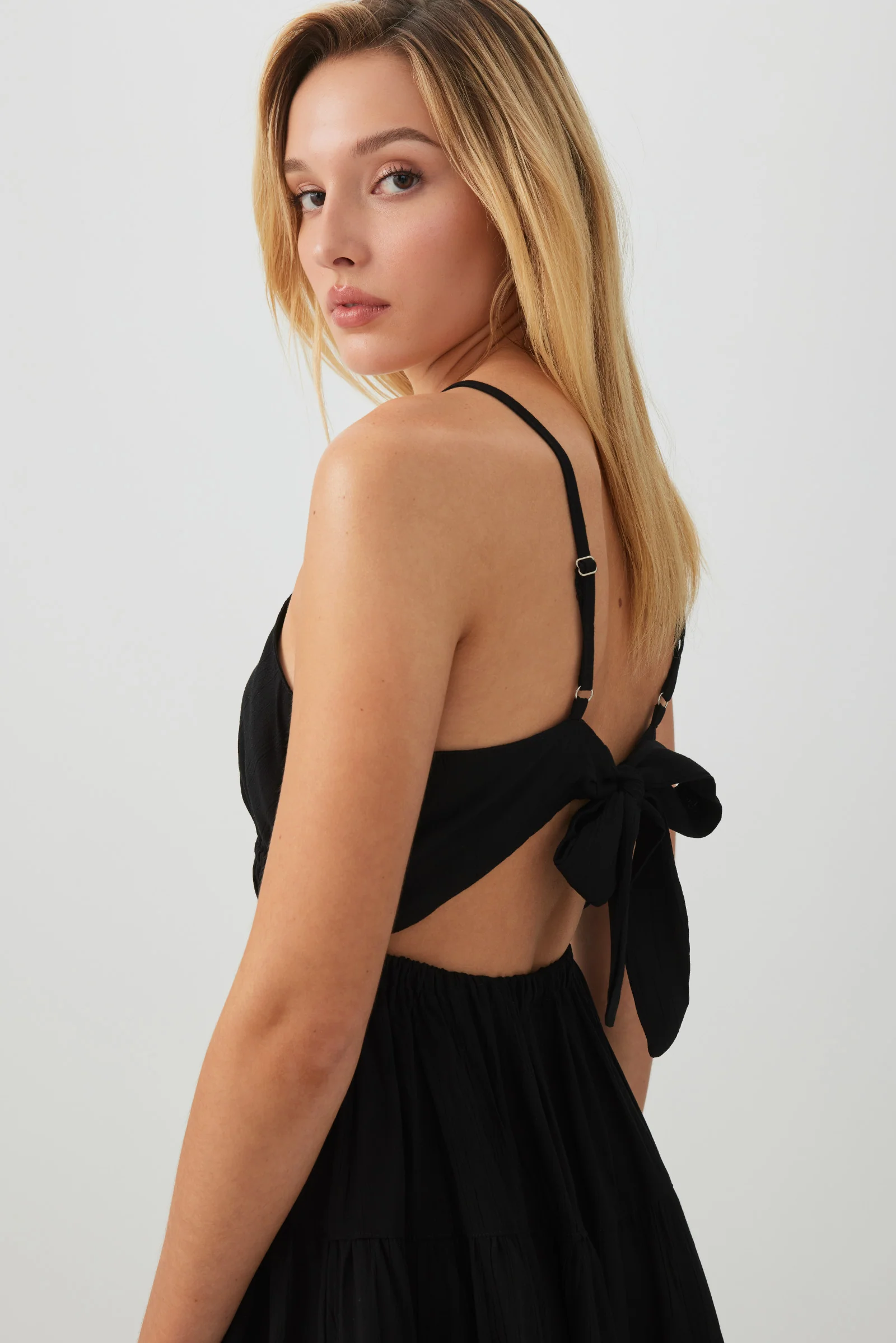 V-Neck Tiered Mini Dress - Image 3