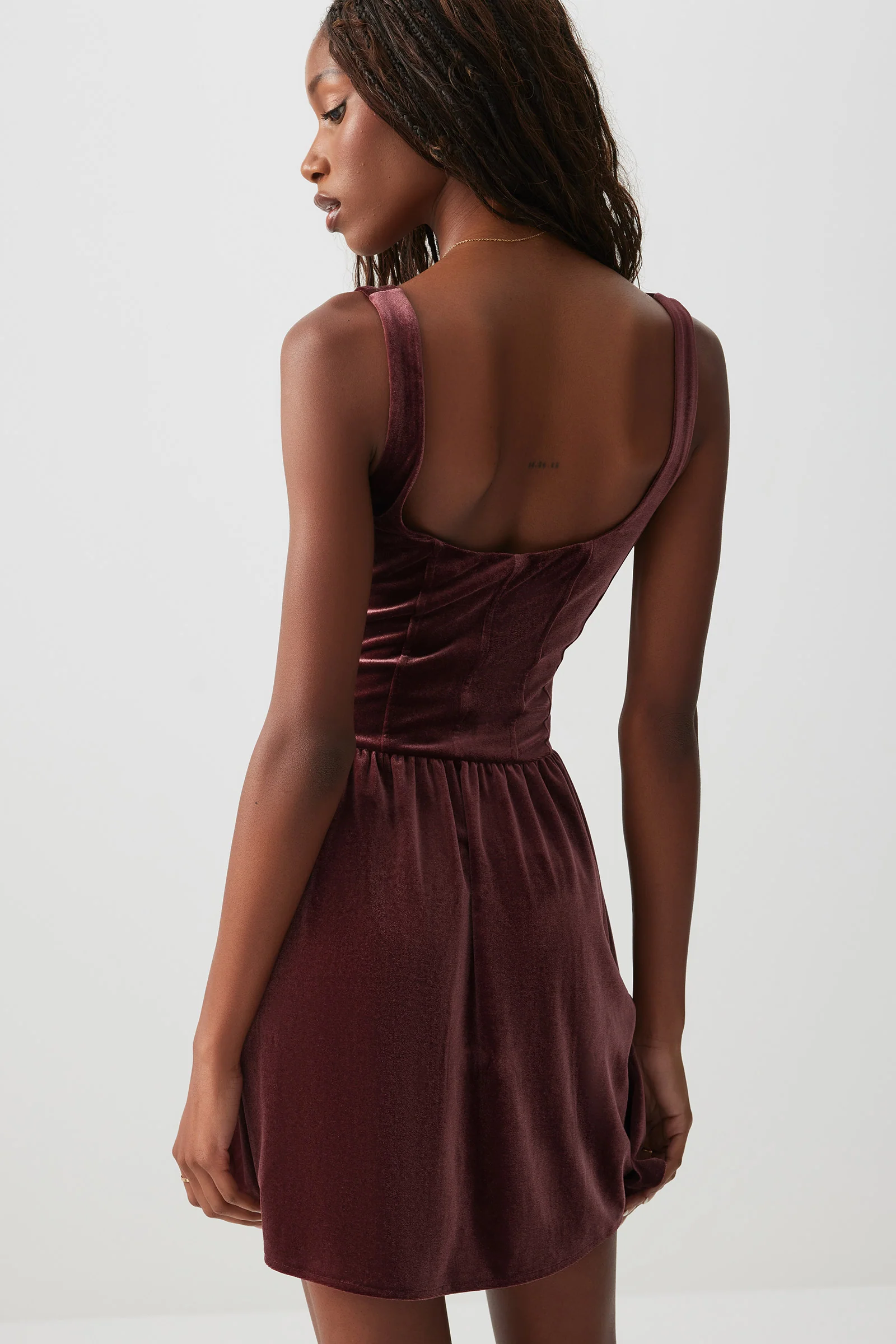 Velvet Bustier Mini Dress - Image 4
